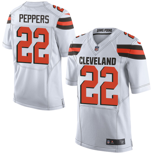 Nike Browns #22 Jabrill Peppers White Men's Stitched NFL New Elite Jersey